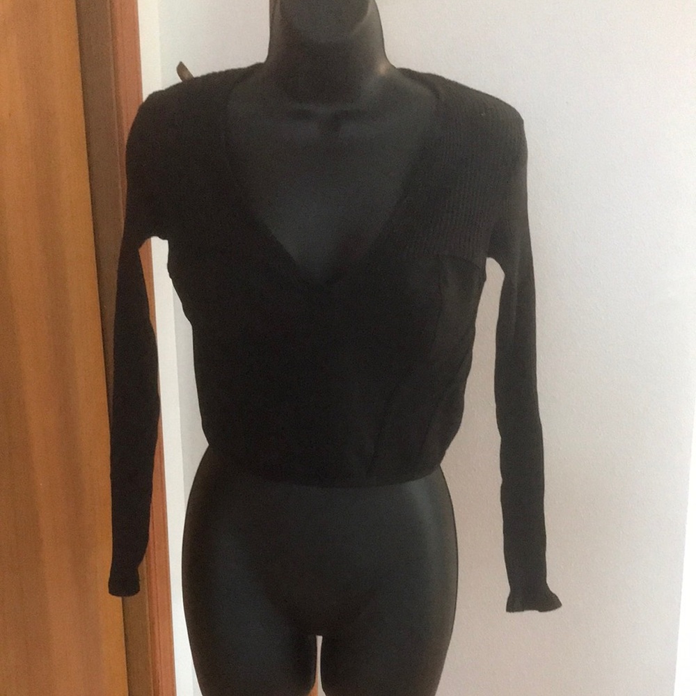 Black V-Neck Women's Top Zara NEW